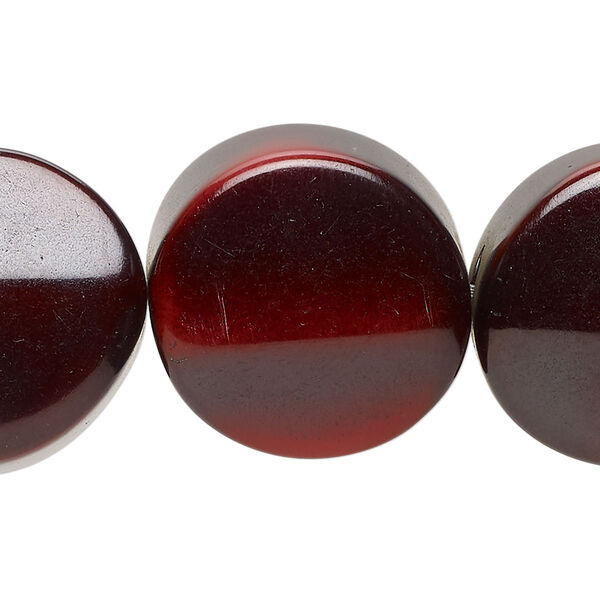 Bead, plastic, black, 23mm wavy flat round with 1.5mm hole size. Sold per 8-inch strand, approximately 9 beads. image number 0