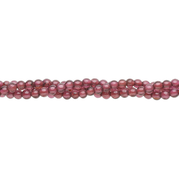 Bead, garnet (dyed), 2mm hand-cut round, B grade, Mohs hardness 7 to 7-1/2. Sold per 15-1/2" to 16" strand. image number 0