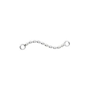 Extender chain, sterling silver, 1mm ball with 2 loops, 1 inch. Sold per pkg of 4.