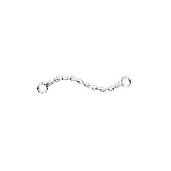 Extender chain, sterling silver, 1mm ball with 2 loops, 1 inch. Sold per pkg of 4. image number 0
