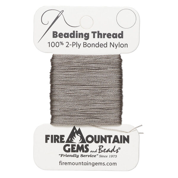 Thread, nylon, pewter, size AA. Sold per 50-yard card. image number 0