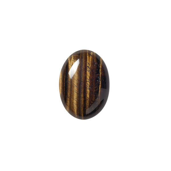 Cabochon, tigereye (natural), 18x13mm calibrated oval, B grade, Mohs hardness 7. Sold per pkg of 2. image number 0