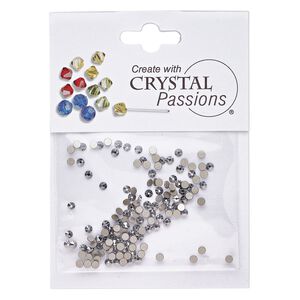 Flat back 144pk crystal light chrome foil back, Crystal Passions® 2.1-2.3mm rose round SS7 2058