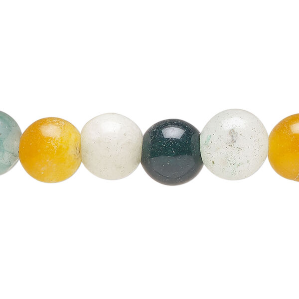 Multi-gemstone 1pkg1, round bead 15 inch 10-11mm image number 1