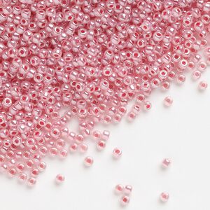 Seed bead, Dyna-Mites™, glass, pkg/1/2kg, #11 round, opaque ceylon pastel rose, (383 11/0 RR).