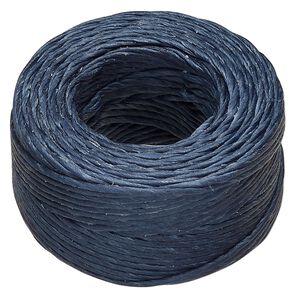 Thread, Hemptique®, polyester, pkg/25 yards, blue, 1mm smooth.