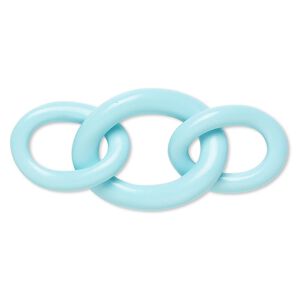 Chain, resin, turquoise blue, 2-3/4 x 1-1/4 inches with 31x22mm and 40x30mm oval link. Sold individually.