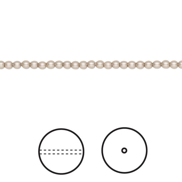 Pearl 100pk platinum, Crystal Passions® 2mm round 5810 image number 0