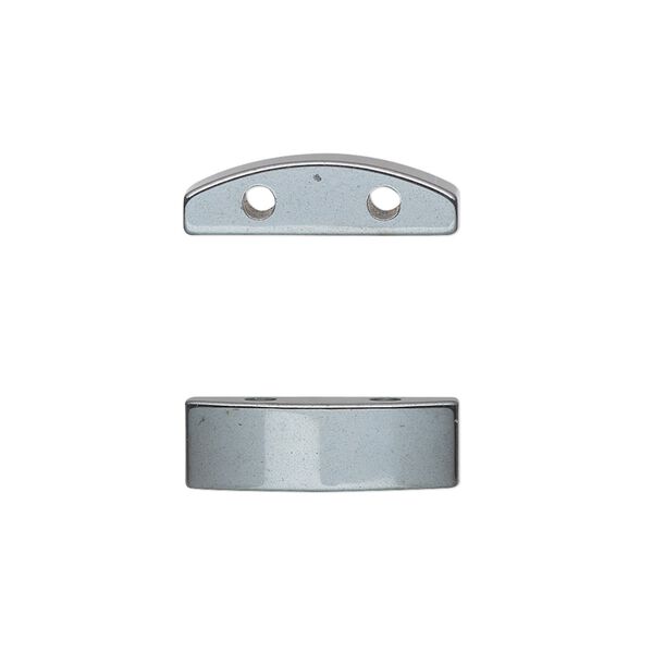 Hemalyke™ 1pkg6, 2-hole flat half round spacer bead 18.5x6mm image number 0