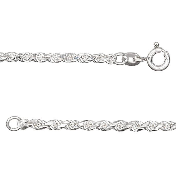 Chain, sterling silver, 2.75mm French rope, 16 inches. Sold individually. image number 0