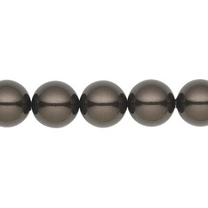 Pearl 25pk deep brown, Crystal Passions® 10mm round 5810