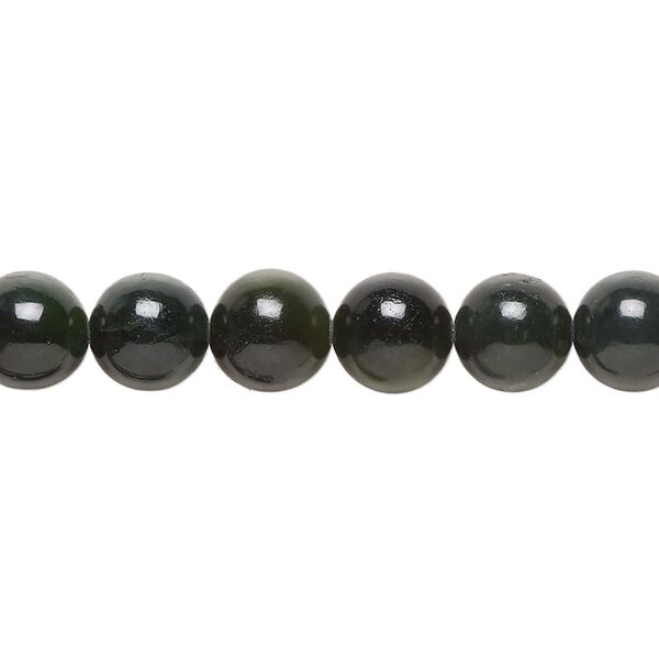 Nephrite jade 1pkg1, round bead natural 15.5-16 inch 8mm image number 0