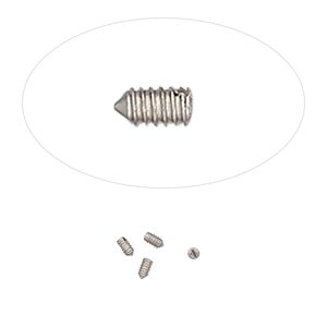 Screw, Screw-Tite Crimps™, stainless steel, 3x1.5mm rectangle. Sold per pkg of 4.