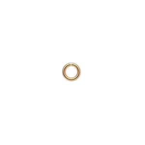 Jump ring, 14Kt gold, 5.5mm round, 2.9mm inside diameter, 16 gauge. Sold per pkg of 2.