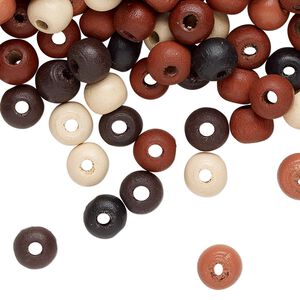 Bead mix, painted Korean boxwood, mixed colors, 7-8mm irregular round. Sold per 1/4 pound pkg, approximately 750 beads.