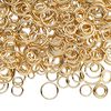 Jump ring mix, gold-plated brass, 3-12mm round, 1.3-10.4mm inside diameter, 18-22 gauge. Sold per 3-ounce pkg, approximately 1,400-1,500 jump rings. image number 0
