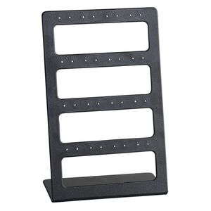 Display, earring, Lucite®, opaque black, 6-1/2 x 4 x 2 inches. Sold individually.