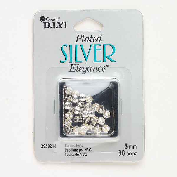 Brass 1pkg30, earnut silver-plated 5mm image number 0
