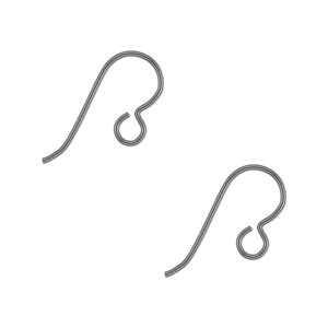 Ear wire fishhook 1pkg10 niobium, 13mm / open loop, 20 gauge natural 5 pair
