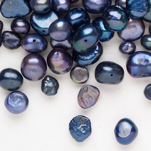 Freshwater pearl mix 1pkg1, flat-sided potato, 2 ounce multi-dark blue 3mm-14x12mm cultured
