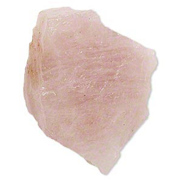 Focal, rose quartz (natural), unpolished, 35x25mm-55x40mm hand-cut top-drilled freeform, B grade, Mohs hardness 7. Sold individually. image number 0