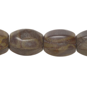 Brown marble 1pkg1, barrel bead natural, 15 inch 17x12mm-18x15mm dark