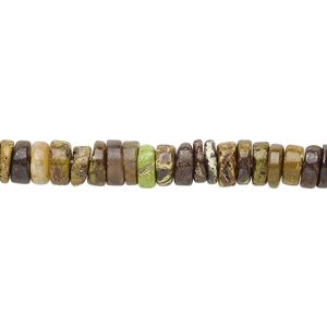 Gaspeite 1pkg1, hand-cut rondelle bead natural 8 inch 4x1mm-5x2mm