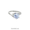 Ring, Sure-Set™, sterling silver, swirl band with 8mm 6-prong round setting, size 8. Sold individually. image number 1