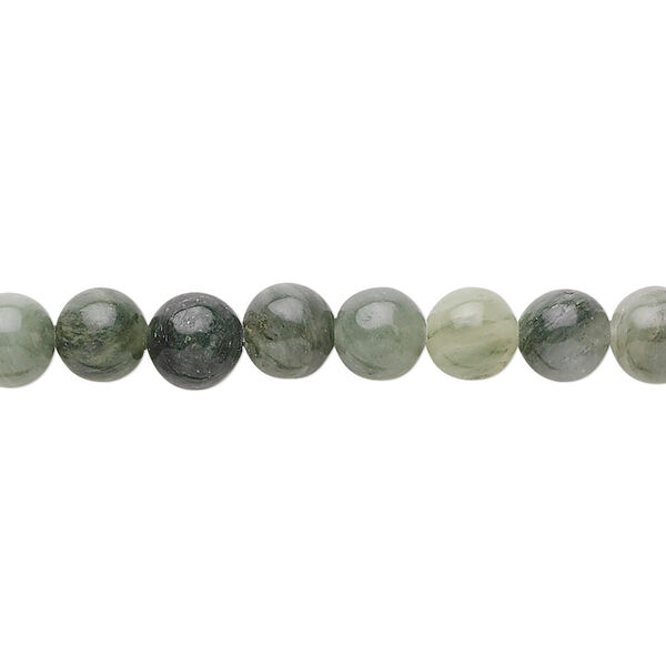 Green line jasper 1pkg1, round bead natural B grade, 15.5-16 inch 6mm image number 0