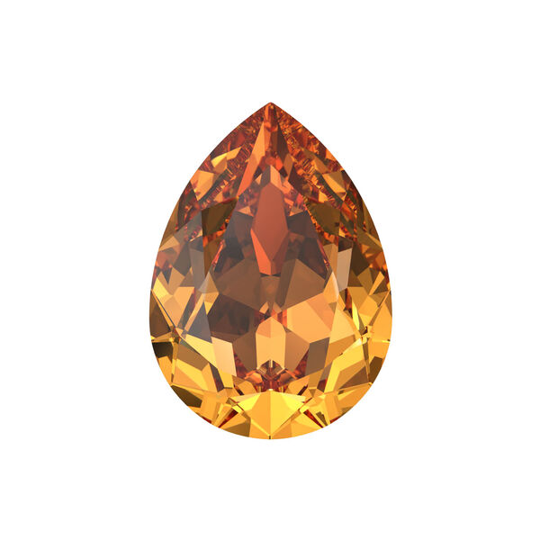 Fancy stone 1pkg1 dark orange (HICT) foil back, Crystal Passions® 14x10mm pear 4320 image number 0