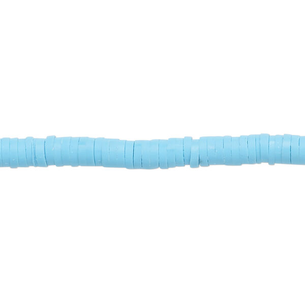 Bead, polymer clay, opaque turquoise, 4x1mm heishi. Sold per pkg of (2) 15-1/2" to 16" strands. image number 0