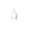 Bail, ice-pick, sterling silver and cubic zirconia, clear, 12x5mm diamond 7mm grip length. Sold individually. image number 1