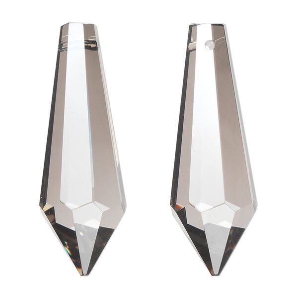 Suncatcher 6pk clear satin, Asfour Crystal 38x12mm top-drilled faceted point image number 0