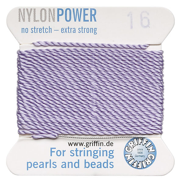 Thread, Griffin, nylon, lilac, size #16. Sold per 2-meter card (approximately 78 inches). image number 0
