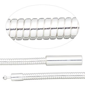 Chain, silver-plated brass, 3mm omega, 7 inches with pop-style clasp. Sold individually.