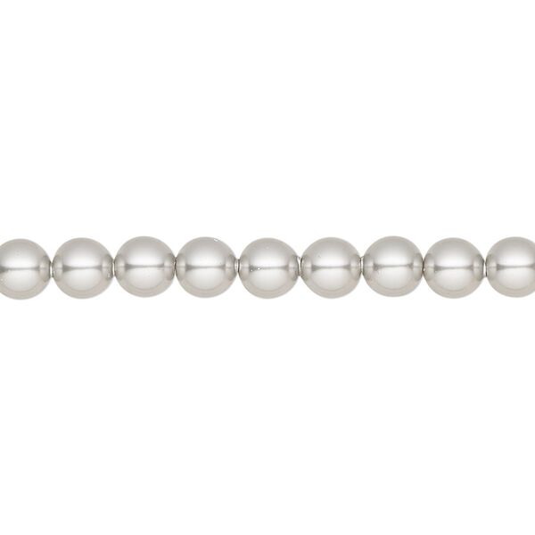 Pearl 100pk light grey, Crystal Passions® 5mm round 5810 image number 0