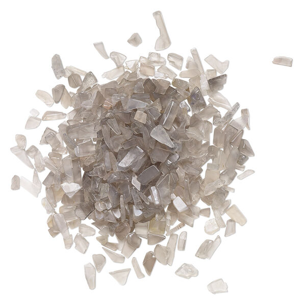 Inlay chip, grey moonstone (natural), mini undrilled chip, Mohs hardness 6 to 6-1/2. Sold per 10-gram pkg. image number 0