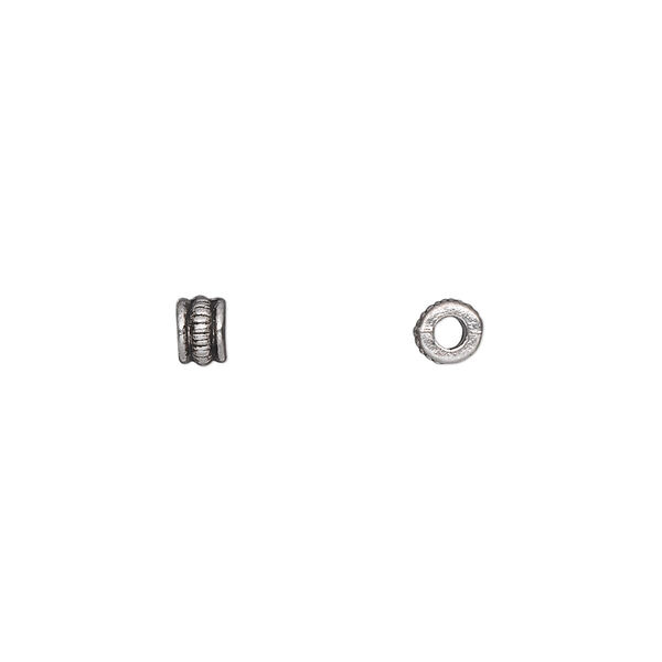 Bead, antique silver-plated "pewter" (zinc-based alloy), 4x3mm rondelle. Sold per pkg of 100. image number 0