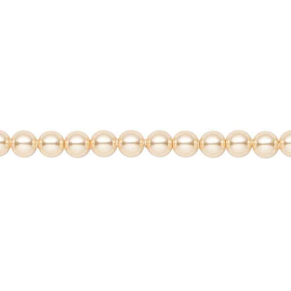 Pearl 100pk gold, Crystal Passions® 4mm round 5810 image number 0