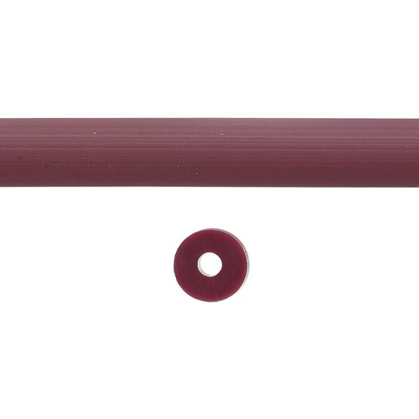 Cord, silicone, burgundy, 8mm round with 2.5mm hole. Sold per pkg of 1 yard. image number 0