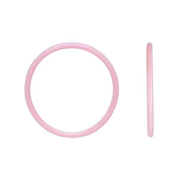 Component, Oh! Ring™, silicone, baby pink, 25mm round with 22mm hole. Sold per pkg of 50. image number 0