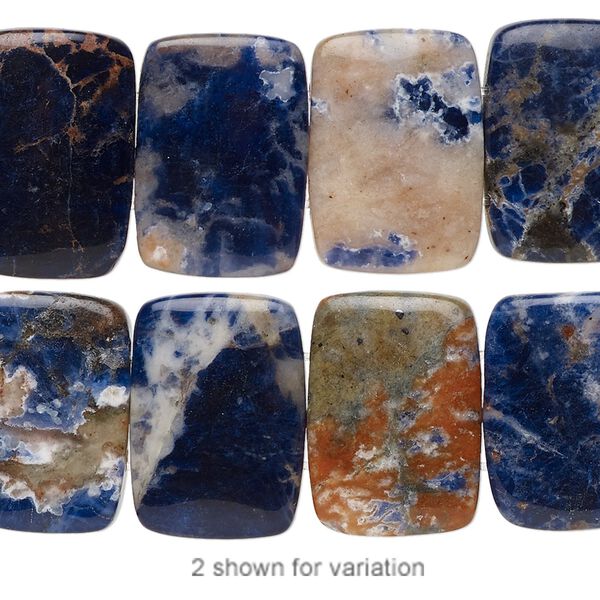 Orange sodalite 1pkg1, rectangle bead natural 8 inch 18x13mm image number 0