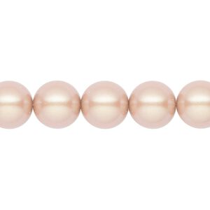Pearl 50pk pearlescent pink, Preciosa Czech crystal 10mm round