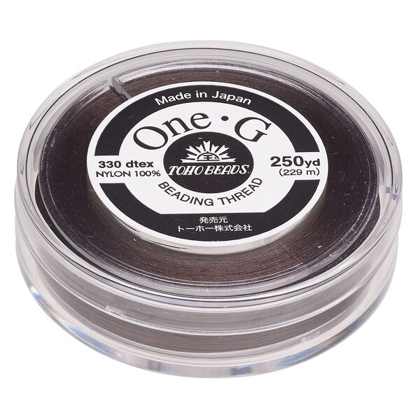 Thread, One-G™, nylon, pkg/250 yards, brown, size 0. image number 0