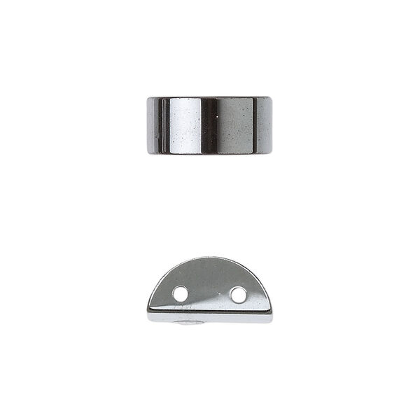 Bead, Hemalyke™ (man-made), 13x6mm flat half-round with (2) 0.5-1.5mm holes. Sold per pkg of 50. image number 0