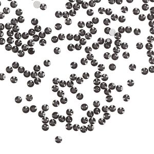 Flat back, Dance With Me™ crystal rhinestone, jet, foil back, 1.9-2.1mm rose, SS6. Sold per pkg of 144 (1 gross).