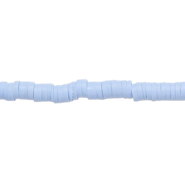 Bead, polymer clay, opaque periwinkle, 4x1mm heishi. Sold per pkg of (2) 15-1/2" to 16" strands. image number 0