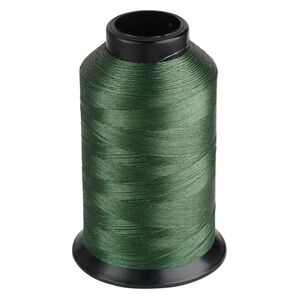 Thread, Nymo®, nylon, green, size B. Sold per 3-ounce spool.