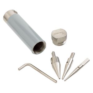 Mandrel steel / plastic, 5.25x1 inch / 3.75x1 inch base / 2x0.25 to 2x0.5 inch cone, Artistic Wire® CONETASTIC™ Beadalon® set of 5, mixed colors