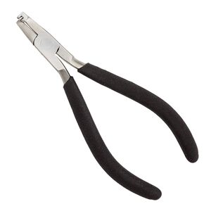 Pliers, Beadalon®, banding, steel and rubber, black, 5-1/4 inches with 1.85mm wide groove, single band. Sold individually.